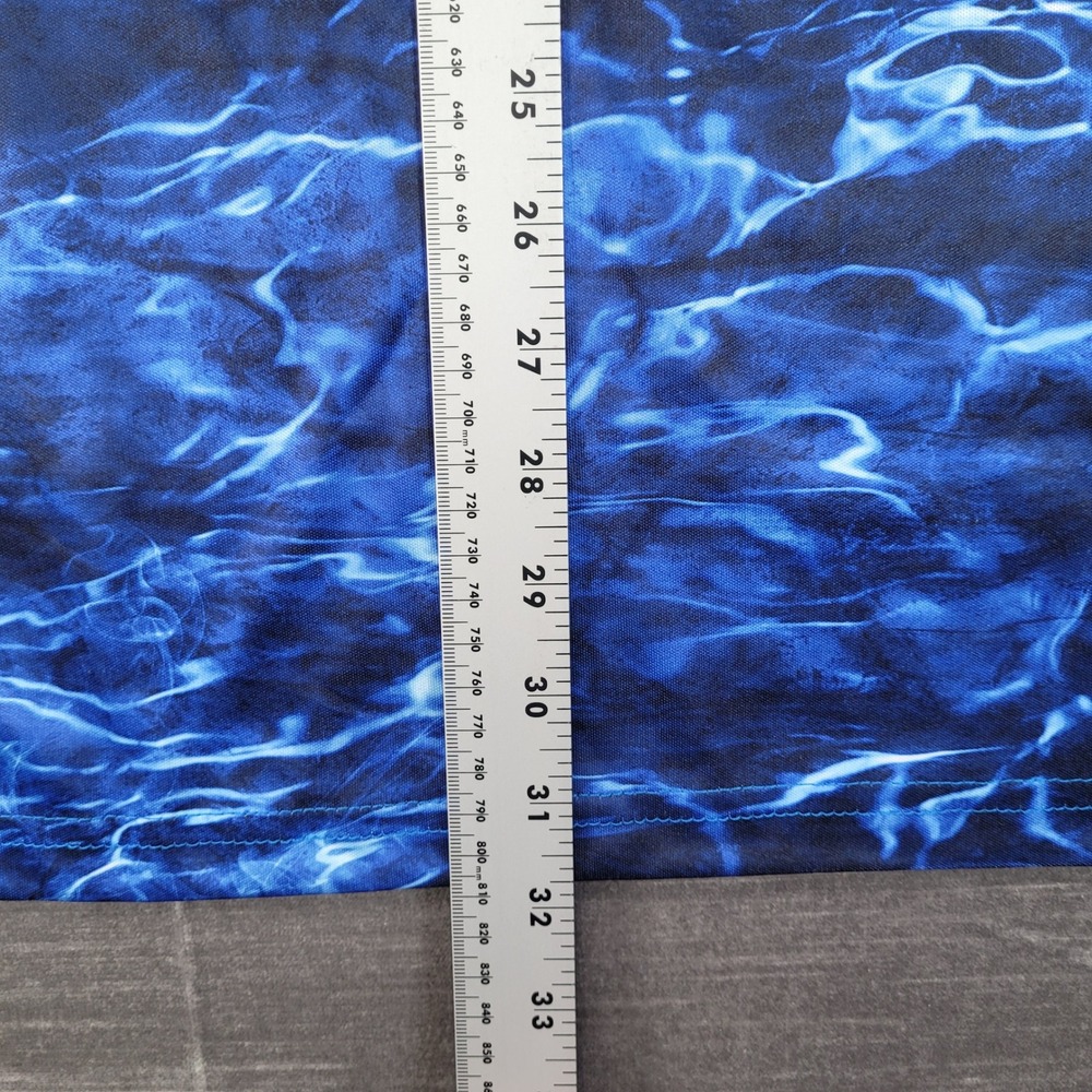Mossy Oak Fishing Shirt Mens 2XL Blue Elements Agua Camo Performance T-Shirt - Picture 7 of 7